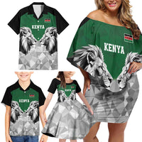 Kenya Rugby Custom Family Matching Off Shoulder Short Dress and Hawaiian Shirt Green Kenyan 22-23 Motif - Wonder Print Shop