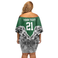 Kenya Rugby Custom Family Matching Off Shoulder Short Dress and Hawaiian Shirt Green Kenyan 22-23 Motif - Wonder Print Shop