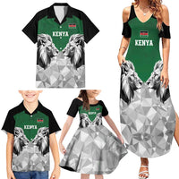 Kenya Rugby Custom Family Matching Summer Maxi Dress and Hawaiian Shirt Green Kenyan 22-23 Motif - Wonder Print Shop