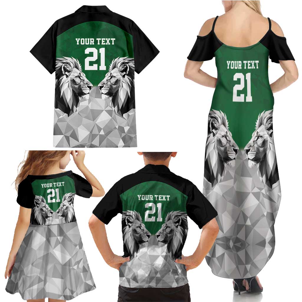 Kenya Rugby Custom Family Matching Summer Maxi Dress and Hawaiian Shirt Green Kenyan 22-23 Motif - Wonder Print Shop