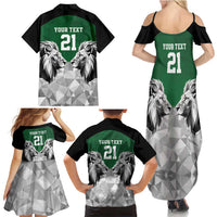Kenya Rugby Custom Family Matching Summer Maxi Dress and Hawaiian Shirt Green Kenyan 22-23 Motif - Wonder Print Shop