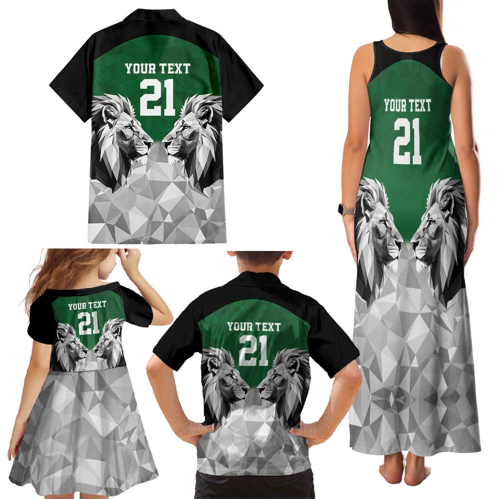 Kenya Rugby Custom Family Matching Tank Maxi Dress and Hawaiian Shirt Green Kenyan 22-23 Motif - Wonder Print Shop