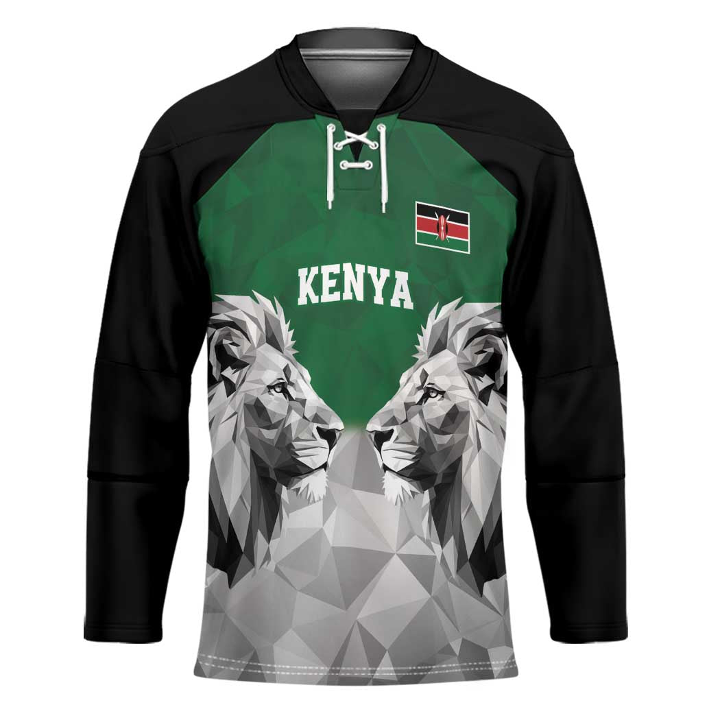 Kenya Rugby Custom Hockey Jersey Green Kenyan 22-23 Motif - Wonder Print Shop