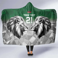 Kenya Rugby Custom Hooded Blanket Green Kenyan 22-23 Motif - Wonder Print Shop