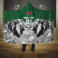 Kenya Rugby Custom Hooded Blanket Green Kenyan 22-23 Motif - Wonder Print Shop