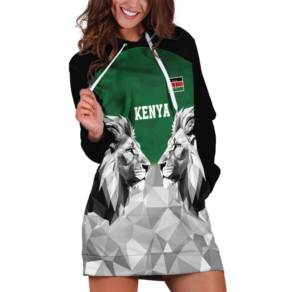 Kenya Rugby Custom Hoodie Dress Green Kenyan 22-23 Motif - Wonder Print Shop