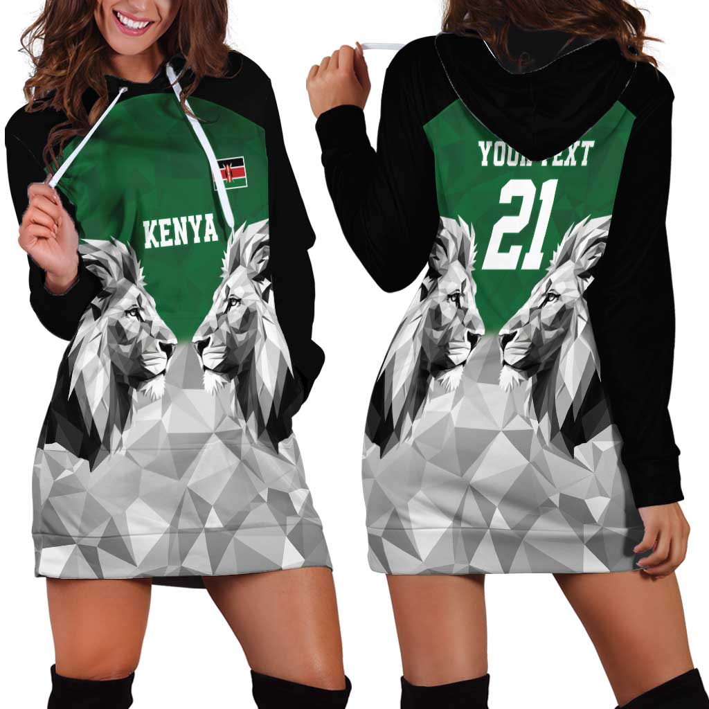 Kenya Rugby Custom Hoodie Dress Green Kenyan 22-23 Motif - Wonder Print Shop