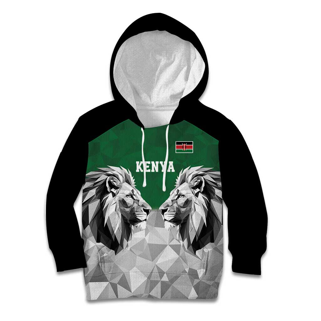 Kenya Rugby Custom Kid Hoodie Green Kenyan 22-23 Motif - Wonder Print Shop