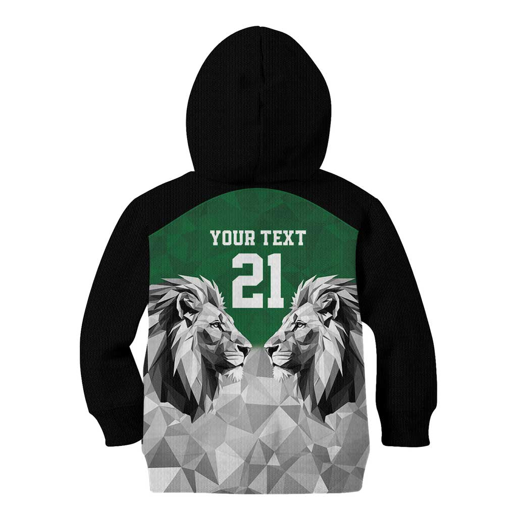 Kenya Rugby Custom Kid Hoodie Green Kenyan 22-23 Motif - Wonder Print Shop