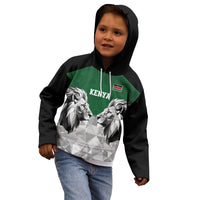 Kenya Rugby Custom Kid Hoodie Green Kenyan 22-23 Motif - Wonder Print Shop