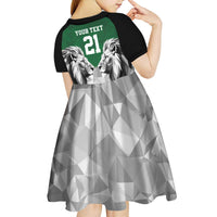 Kenya Rugby Custom Kid Short Sleeve Dress Green Kenyan 22-23 Motif - Wonder Print Shop