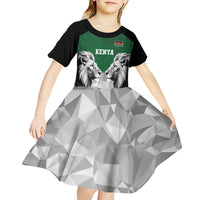 Kenya Rugby Custom Kid Short Sleeve Dress Green Kenyan 22-23 Motif - Wonder Print Shop