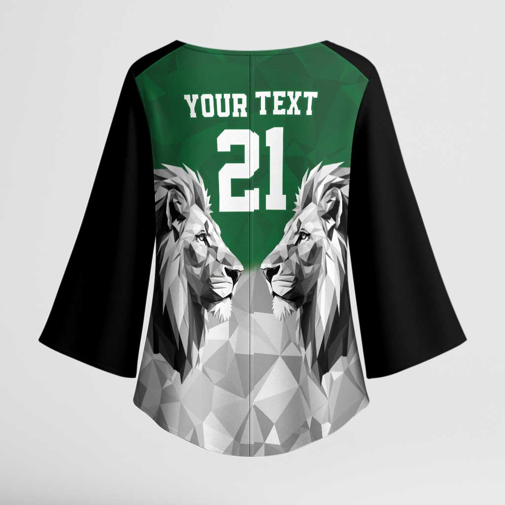 Kenya Rugby Custom Kimono Sleeve Blouse Green Kenyan 22-23 Motif - Wonder Print Shop