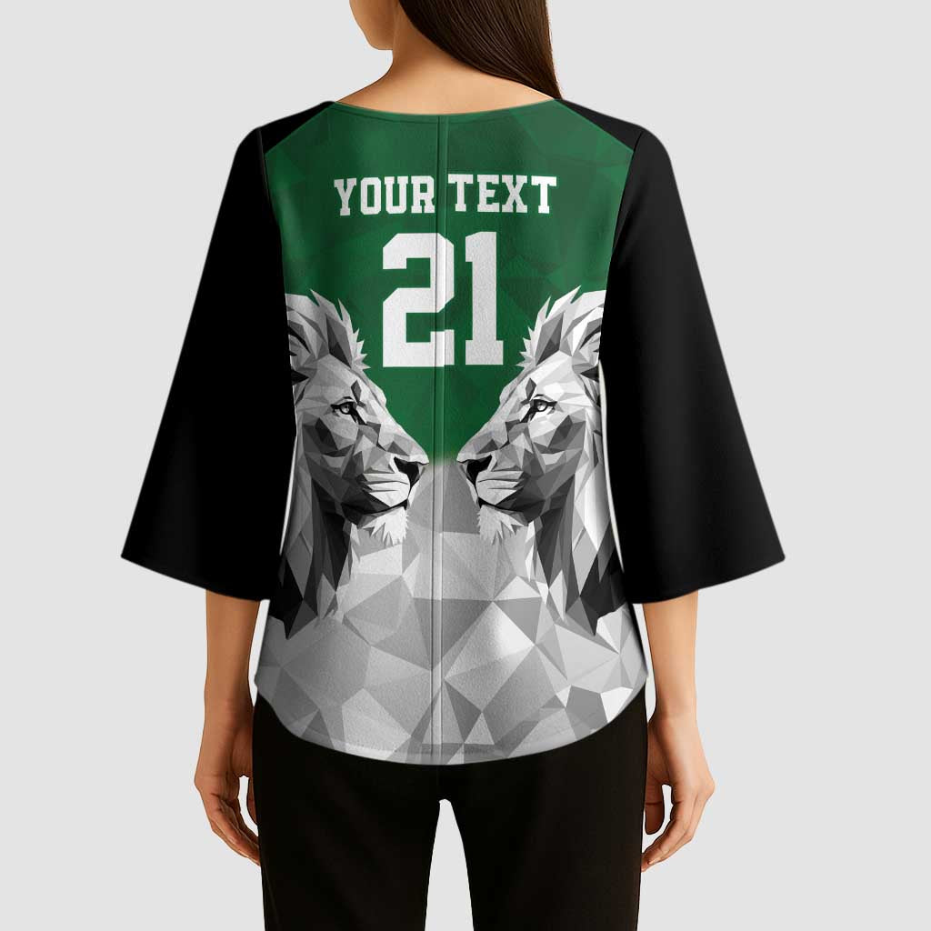 Kenya Rugby Custom Kimono Sleeve Blouse Green Kenyan 22-23 Motif - Wonder Print Shop