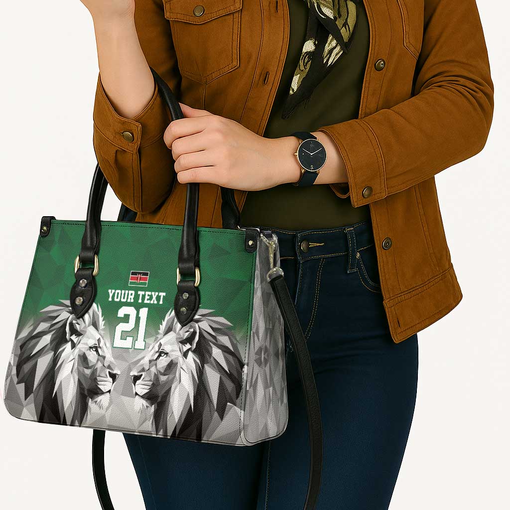 Kenya Rugby Custom Leather Bag Green Kenyan 22-23 Motif - Wonder Print Shop