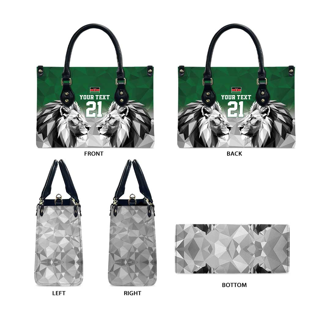 Kenya Rugby Custom Leather Bag Green Kenyan 22-23 Motif - Wonder Print Shop