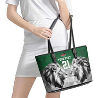Kenya Rugby Custom Leather Tote Bag Green Kenyan 22-23 Motif - Wonder Print Shop