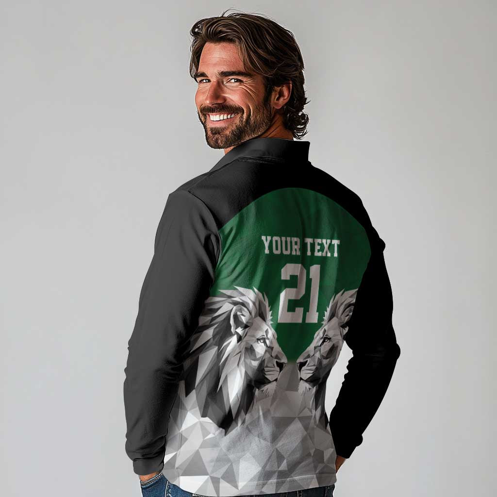 Kenya Rugby Custom Long Sleeve Polo Shirt Green Kenyan 22-23 Motif - Wonder Print Shop