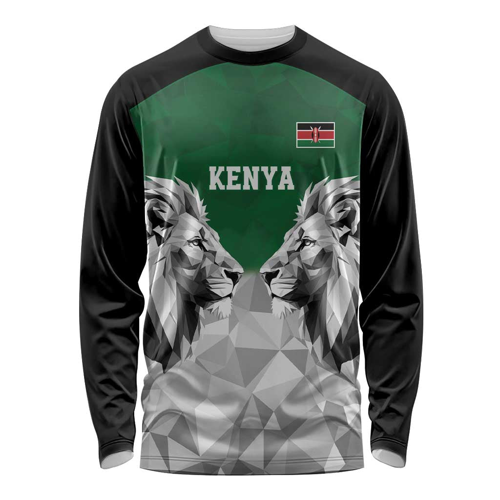 Kenya Rugby Custom Long Sleeve Shirt Green Kenyan 22-23 Motif - Wonder Print Shop