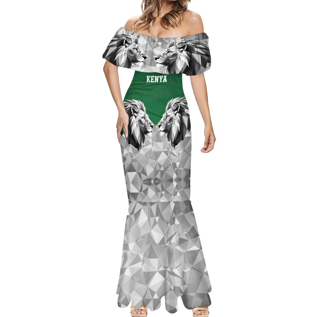 Kenya Rugby Custom Mermaid Dress Green Kenyan 22-23 Motif - Wonder Print Shop