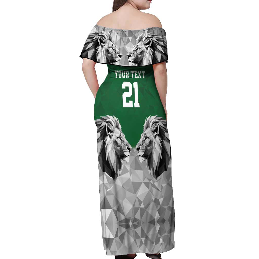Kenya Rugby Custom Off Shoulder Maxi Dress Green Kenyan 22-23 Motif - Wonder Print Shop