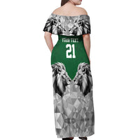 Kenya Rugby Custom Off Shoulder Maxi Dress Green Kenyan 22-23 Motif - Wonder Print Shop