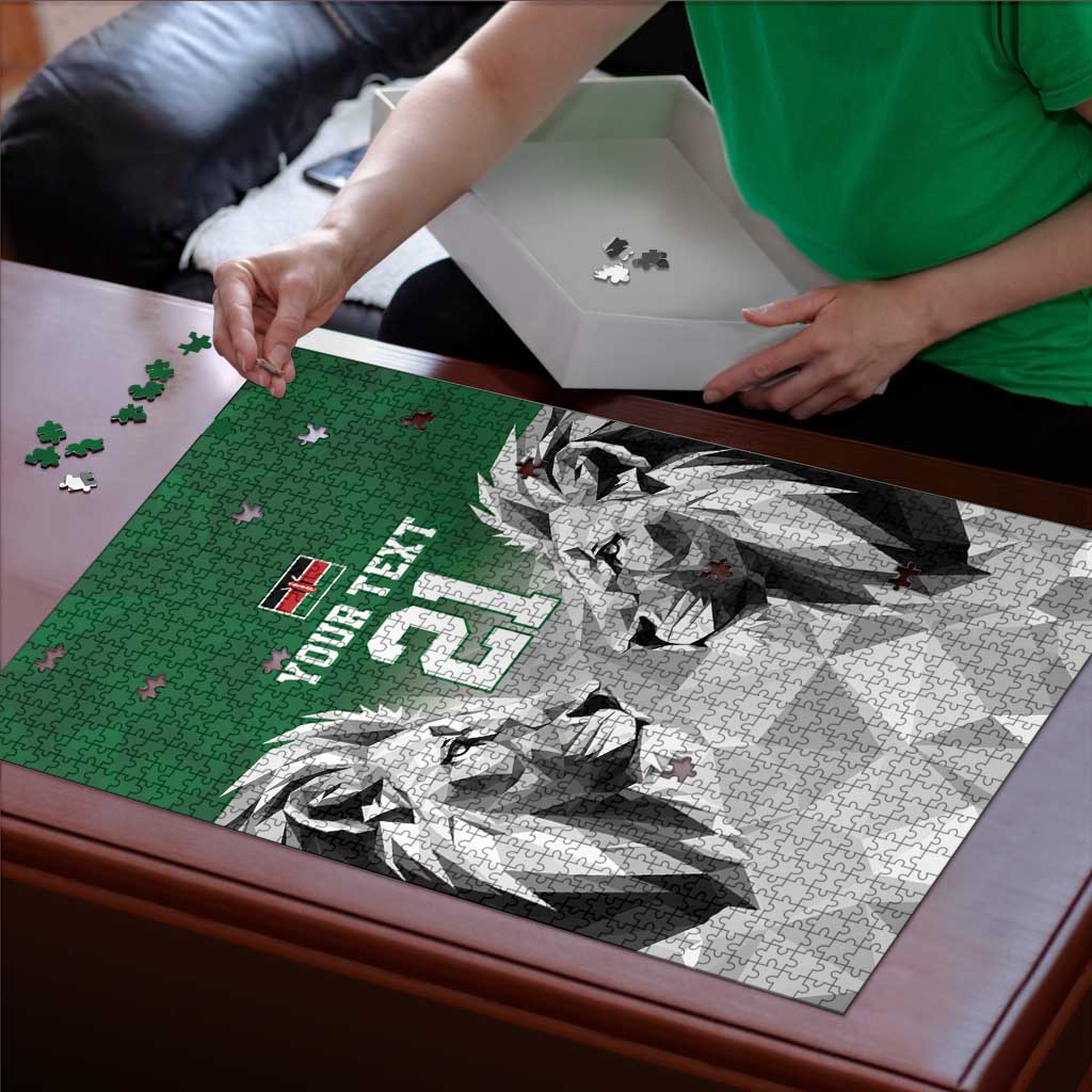 Kenya Rugby Custom Puzzle Green Kenyan 22-23 Motif - Wonder Print Shop