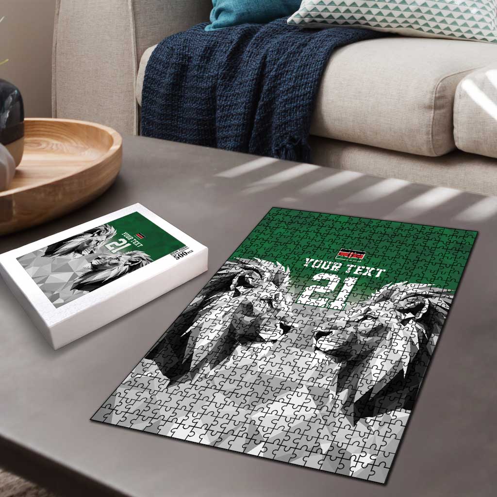 Kenya Rugby Custom Puzzle Green Kenyan 22-23 Motif - Wonder Print Shop