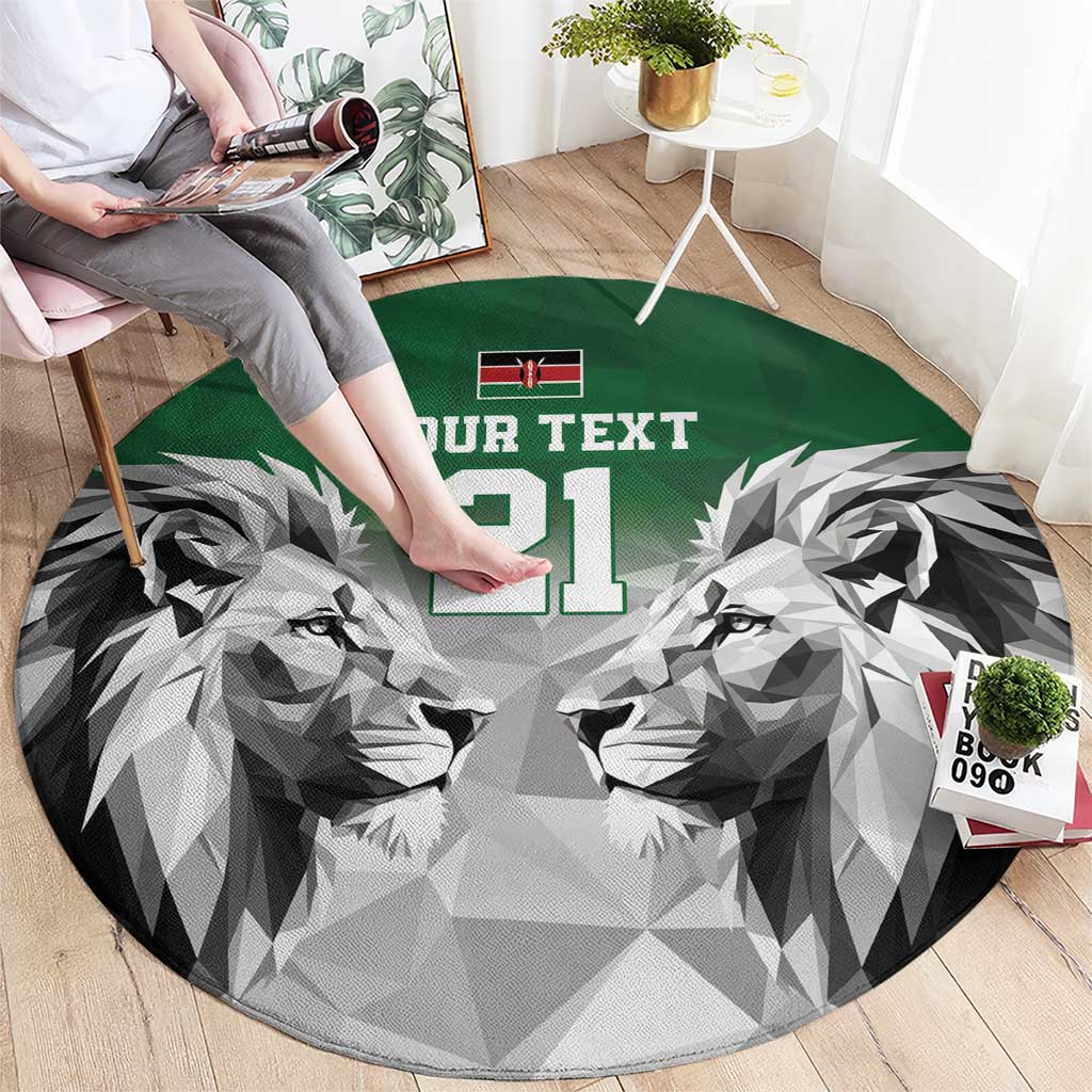 Kenya Rugby Custom Round Carpet Green Kenyan 22-23 Motif - Wonder Print Shop