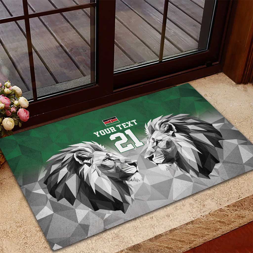 Kenya Rugby Custom Rubber Doormat Green Kenyan 22-23 Motif - Wonder Print Shop