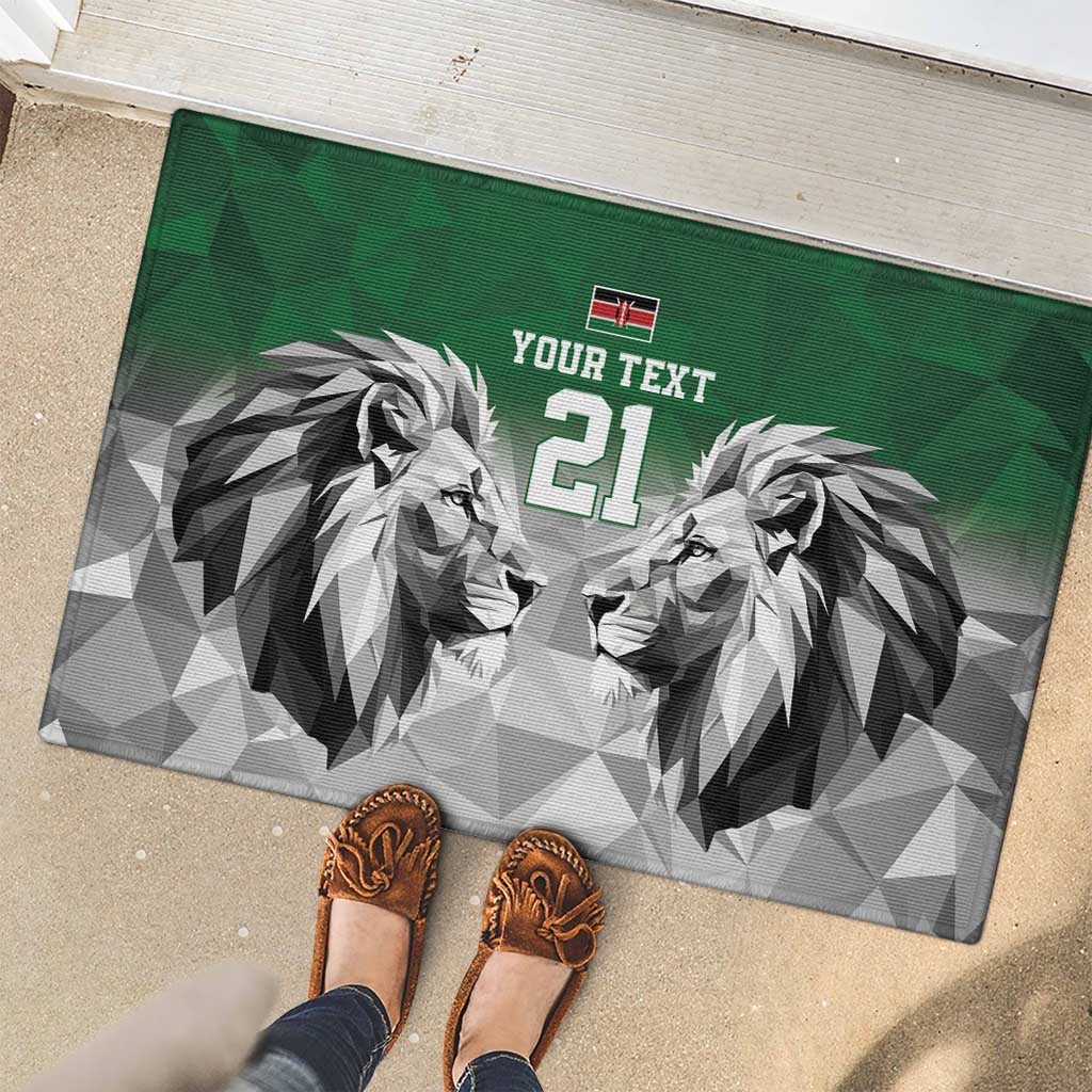 Kenya Rugby Custom Rubber Doormat Green Kenyan 22-23 Motif - Wonder Print Shop