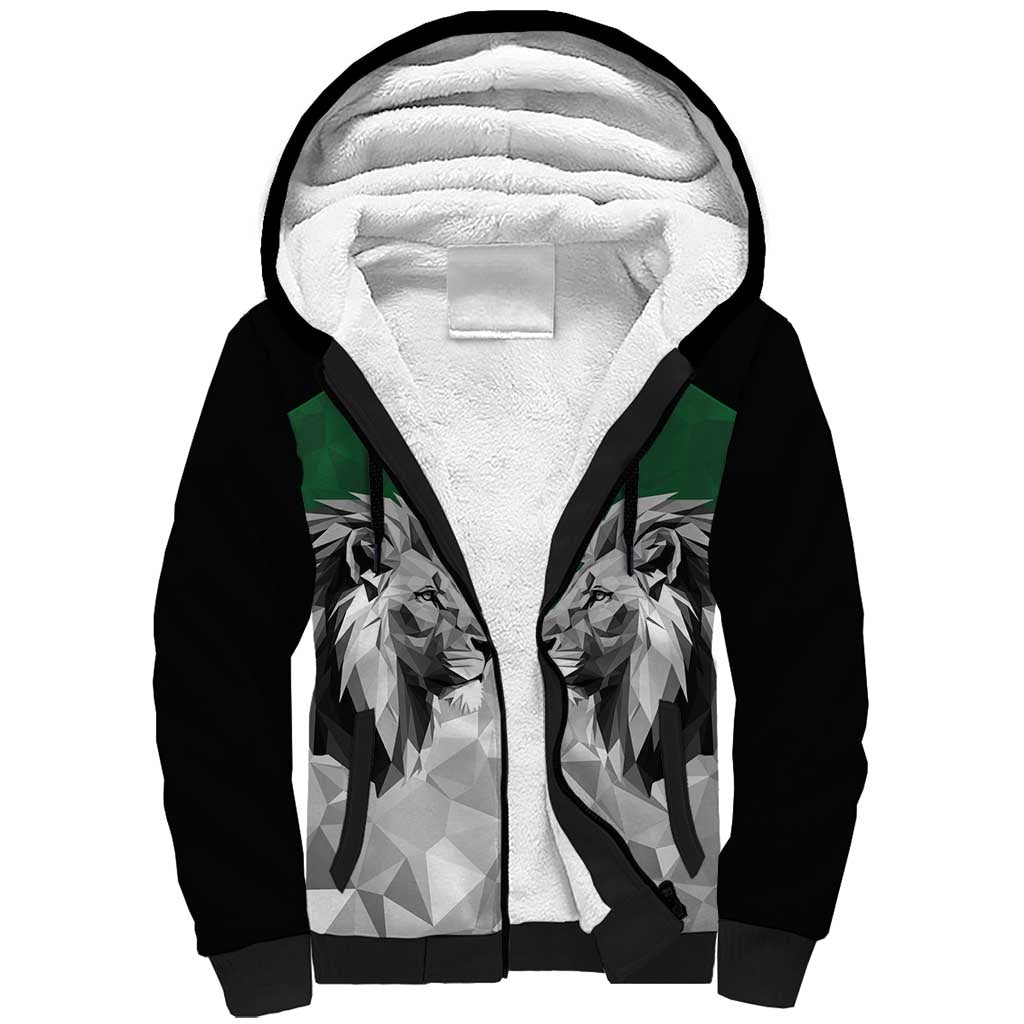Kenya Rugby Custom Sherpa Hoodie Green Kenyan 22-23 Motif - Wonder Print Shop