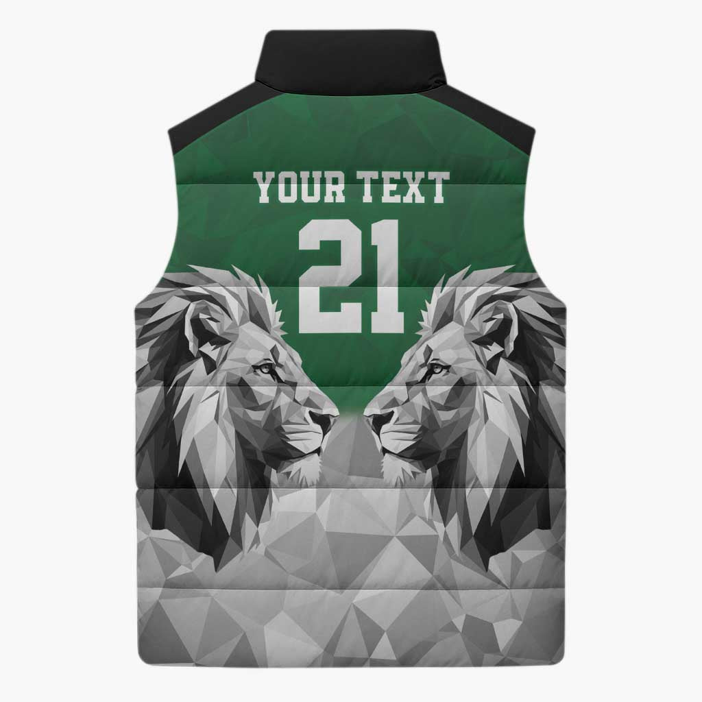 Kenya Rugby Custom Sleeveless Puffer Jacket Green Kenyan 22-23 Motif - Wonder Print Shop