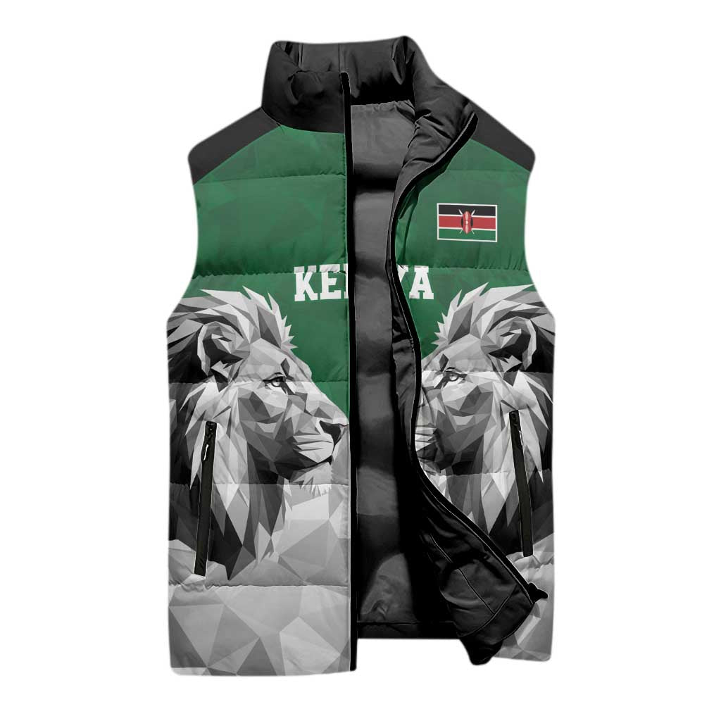Kenya Rugby Custom Sleeveless Puffer Jacket Green Kenyan 22-23 Motif - Wonder Print Shop