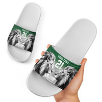 Kenya Rugby Custom Slide Sandals Green Kenyan 22-23 Motif - Wonder Print Shop