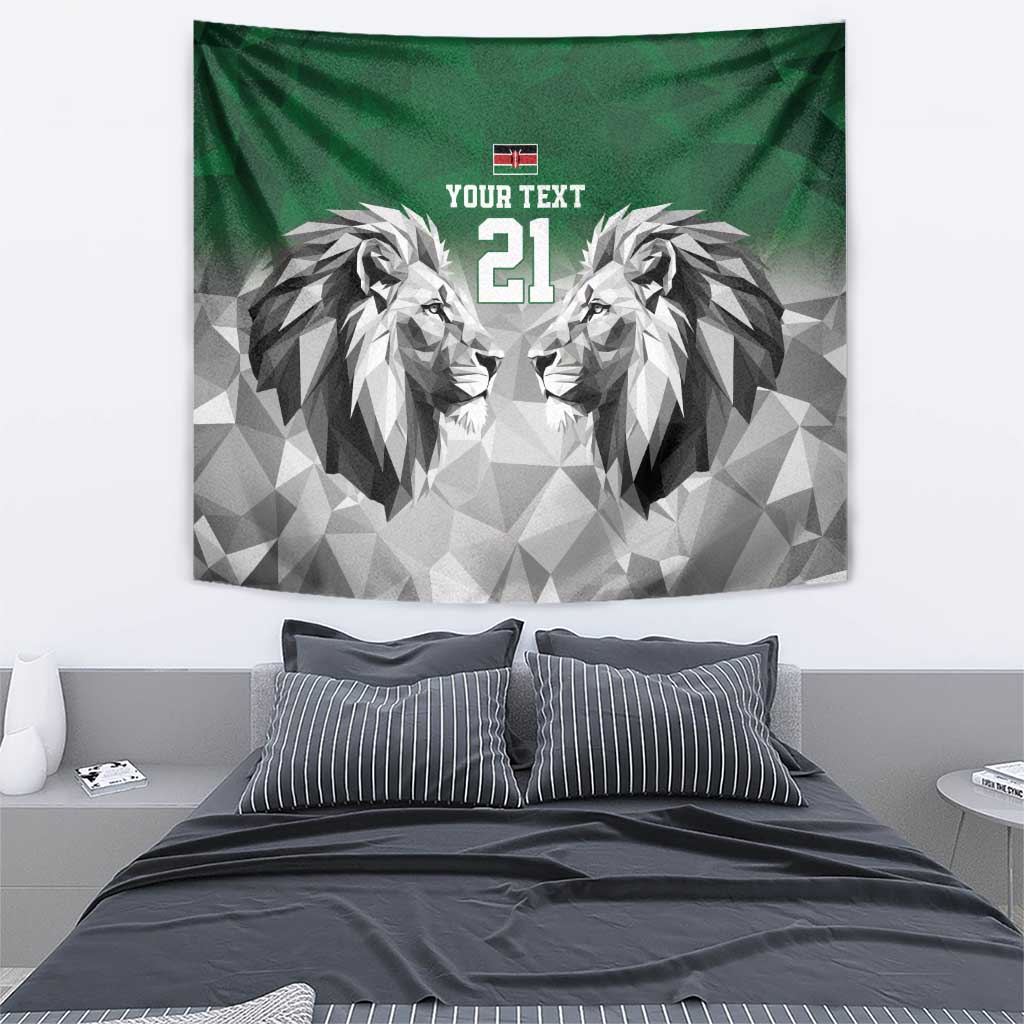Kenya Rugby Custom Tapestry Green Kenyan 22-23 Motif - Wonder Print Shop