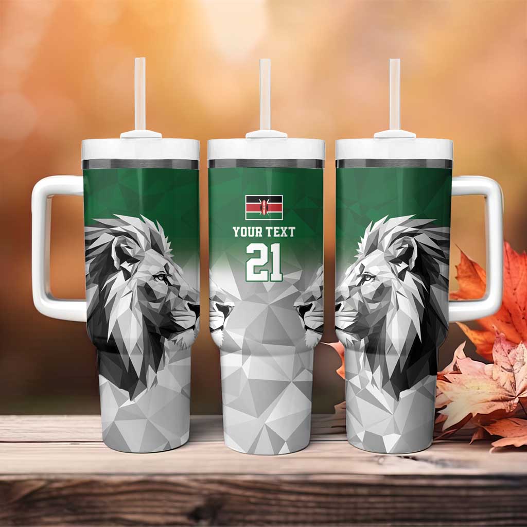 Kenya Rugby Custom Tumbler With Handle Green Kenyan 22-23 Motif - Wonder Print Shop