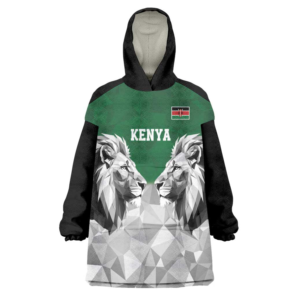 Kenya Rugby Custom Wearable Blanket Hoodie Green Kenyan 22-23 Motif - Wonder Print Shop