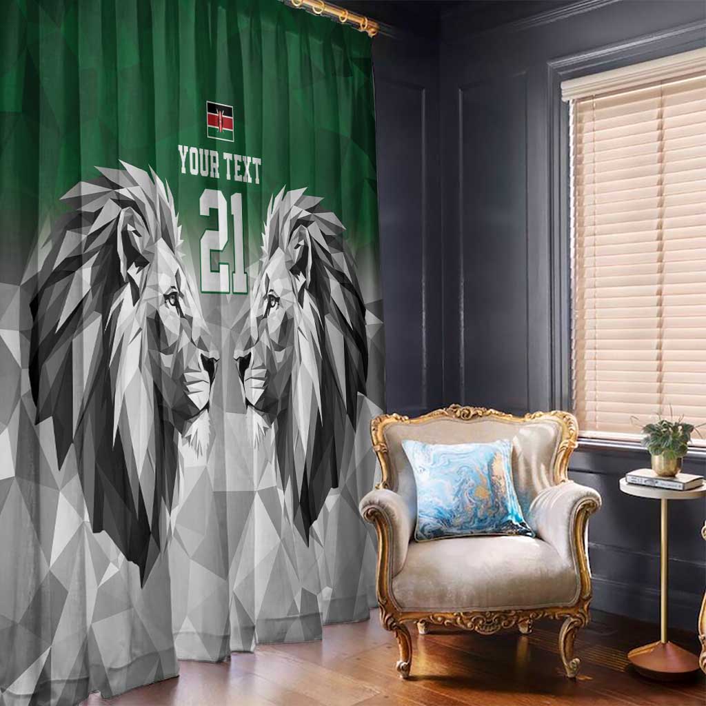 Kenya Rugby Custom Window Curtain Green Kenyan 22-23 Motif - Wonder Print Shop