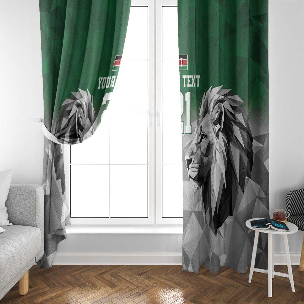 Kenya Rugby Custom Window Curtain Green Kenyan 22-23 Motif - Wonder Print Shop