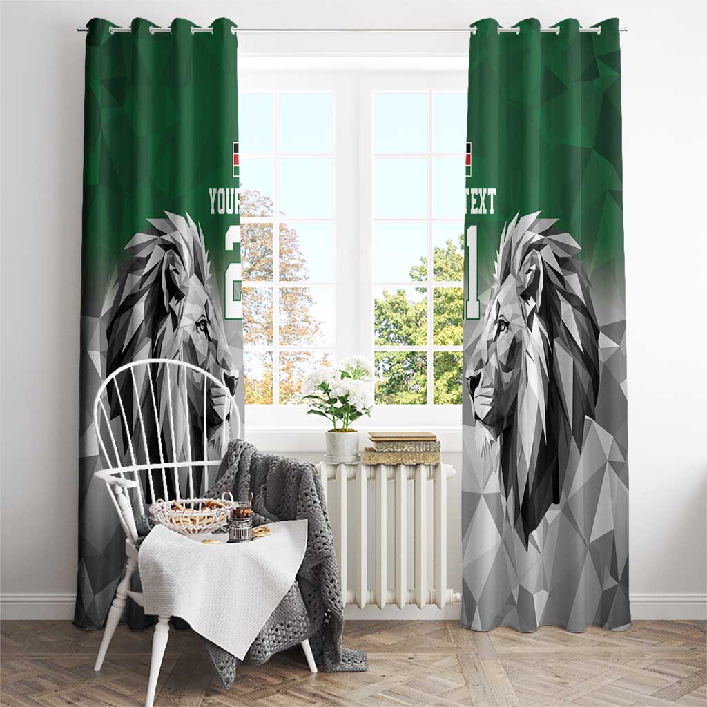 Kenya Rugby Custom Window Curtain Green Kenyan 22-23 Motif - Wonder Print Shop
