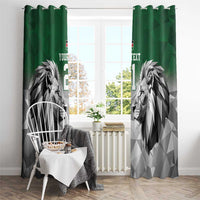 Kenya Rugby Custom Window Curtain Green Kenyan 22-23 Motif - Wonder Print Shop