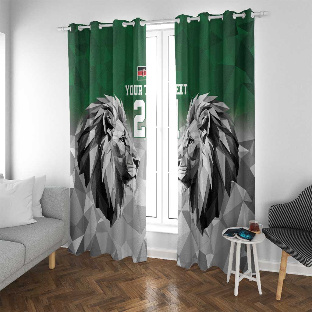Kenya Rugby Custom Window Curtain Green Kenyan 22-23 Motif - Wonder Print Shop