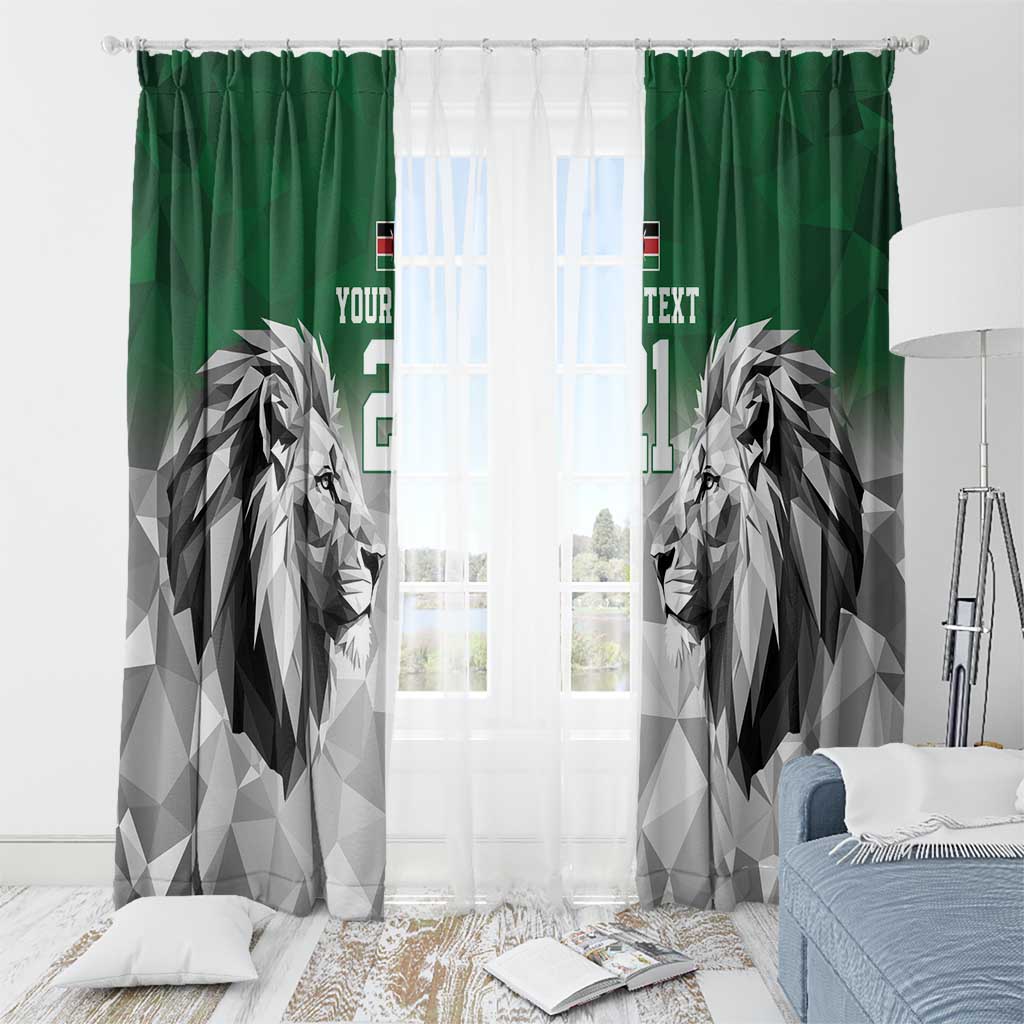 Kenya Rugby Custom Window Curtain Green Kenyan 22-23 Motif - Wonder Print Shop