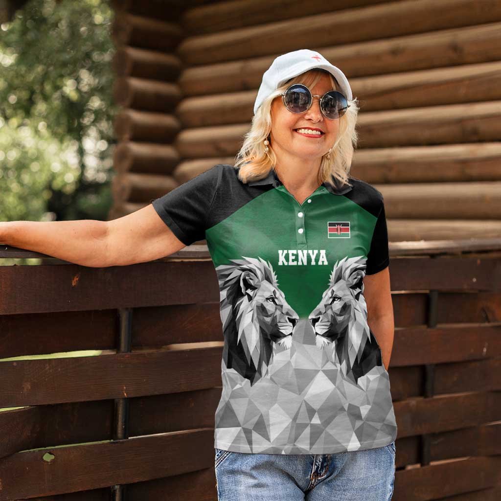 Kenya Rugby Custom Women Polo Shirt Green Kenyan 22-23 Motif - Wonder Print Shop