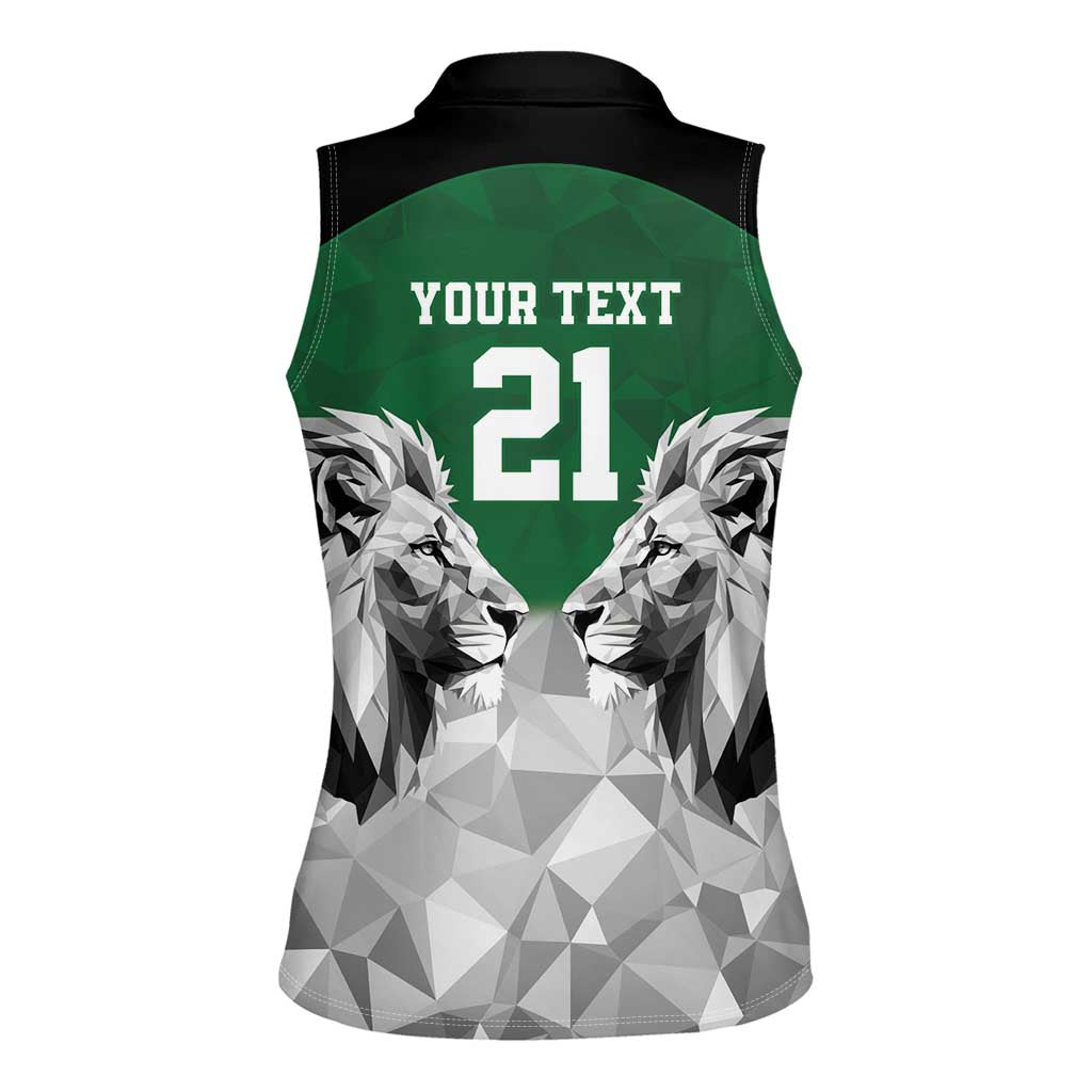 Kenya Rugby Custom Women Sleeveless Polo Shirt Green Kenyan 22-23 Motif - Wonder Print Shop