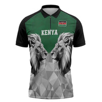 Kenya Rugby Custom Zipper Polo Shirt Green Kenyan 22-23 Motif - Wonder Print Shop