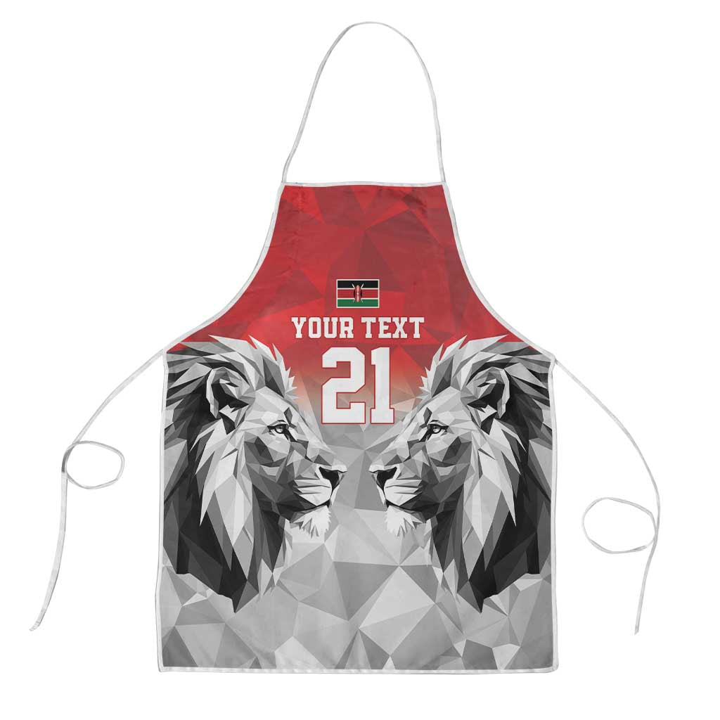 Kenya Rugby Custom Apron Red Kenyan 22-23 Motif - Wonder Print Shop