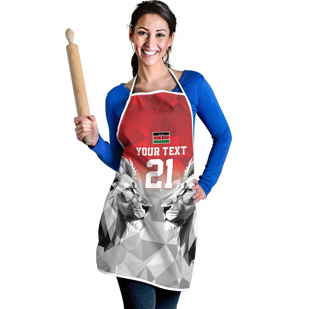 Kenya Rugby Custom Apron Red Kenyan 22-23 Motif - Wonder Print Shop