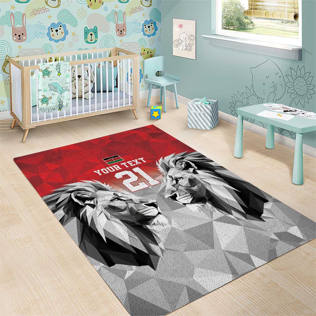 Kenya Rugby Custom Area Rug Red Kenyan 22-23 Motif - Wonder Print Shop